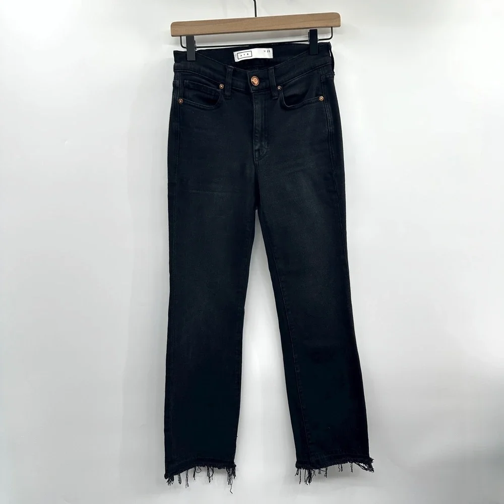 AYR The Rocker Straight Leg Crop Raw Hem in Magnetic Black Size 25 - Picture 3 of 13